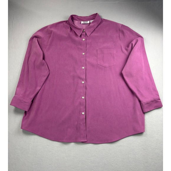 Mainstreet Blues Tops - Mainstreet Blues Vintage Mauve Purple Faux Suede Button Front Shirt 3X Plus
